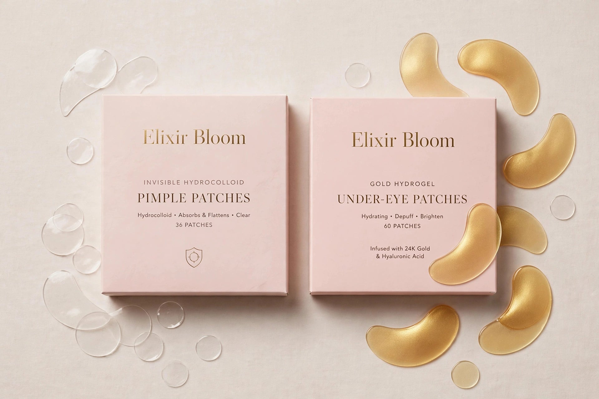 Elixir Bloom - Duo Reset Nuit | 36 Patchs Anti-Boutons Invisibles + 30 Patchs Yeux Défatiguants